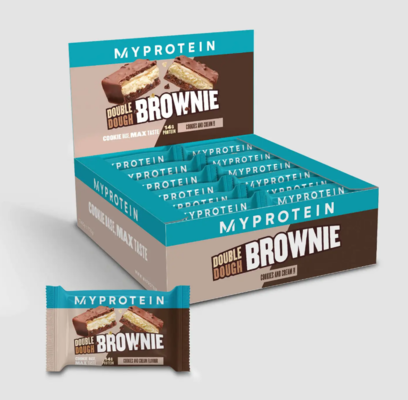 Double Dough Brownie (12 x 60g) Cookies and Cream $35.69 (RRP $54.99) @ My Protein