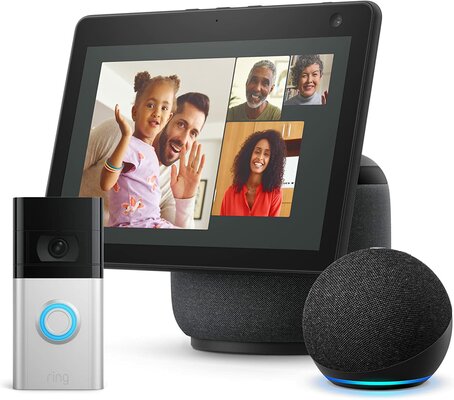 Echo Show 10 + Echo Dot (4th Gen) | Charcoal + Ring Video Doorbell 4 $399 (RRP $807) @ Amazon AU