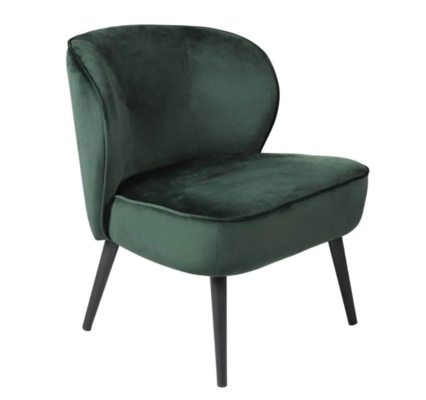 Tarra Velvet Fabric Occasional Accent Lounge Chair Emerald $319 (RRP $599) @ Momentous Living