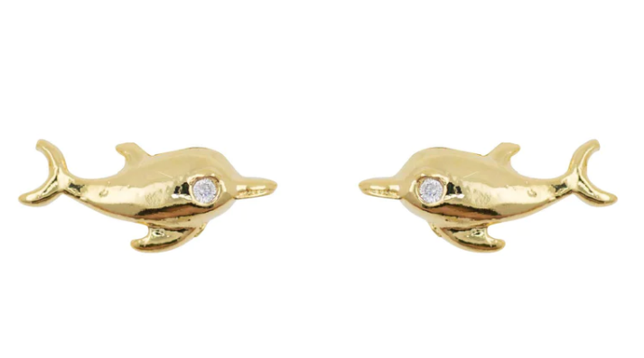 Earring Dolphin Bubble Gold $10 (RRP $29.95) @ Short Story