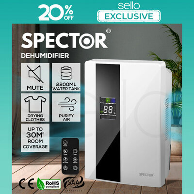 Spector 2200ml Portable Dehumidifier Air Purifier Home Office Moisture Dryer $139.99 (RRP $299) @ eBay AU