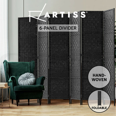 Artiss 6 Panel Room Divider Screen Privacy Timber Dividers Woven Stand $126.95 (RRP $273.99) @ eBay AU