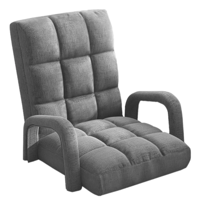 Foldable Lounge Cushion Adjustable Floor Lazy Recliner Chair with Armrest Grey $224.95 (RRP $409) @ Momentous Living