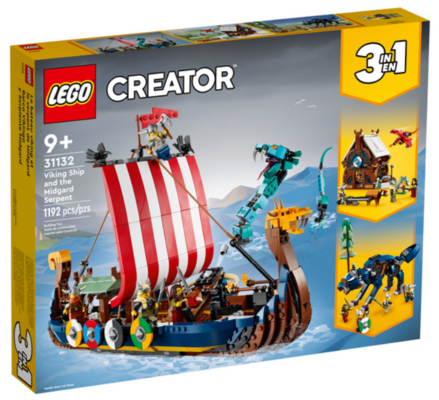 LEGO® Creator Viking Ship and the Midgard Serpent 31132 $124.99 (RRP $179.99) @ Purple Turtle Toys