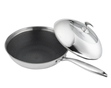 SOGA 18/10 Stainless Steel Fry Pan 30cm Top Grade Cooking Non Stick Interior Skillet with Lid $144.50 (RRP $226.50) @ Hey Hey