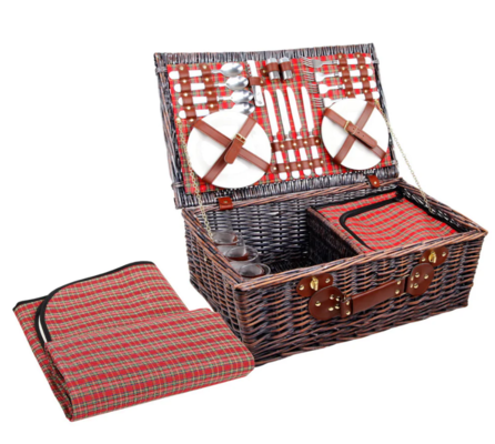 Alfresco 4 Person Picnic Basket Wicker Picnic Set Outdoor Insulated Blanket $118 (RRP $220) @ Kings Warehouse