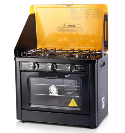 Devanti 3 Burner Portable Oven Black & Yellow $393 (RRP $732) @ Kings Warehouse