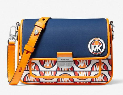 MK X ellesse Bradshaw Printed Canvas and Scuba Messenger Bag Navy Multi $449 (RRP $639) @ Michael Kors