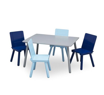 DELTA CHILDREN Kids Furniture Table and 4 Chair Set Grey and Blue $139 (RRP $409) @ My Topia