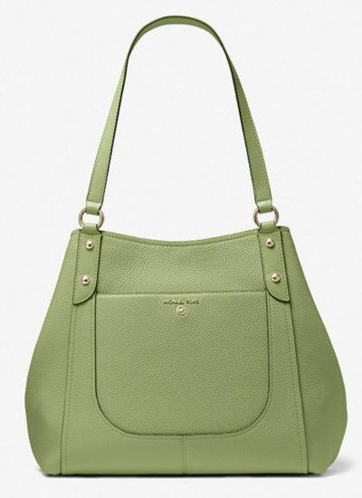 Molly Large Pebbled Leather Tote Bag Light Sage $289 (RRP $589) @ Michael Kors