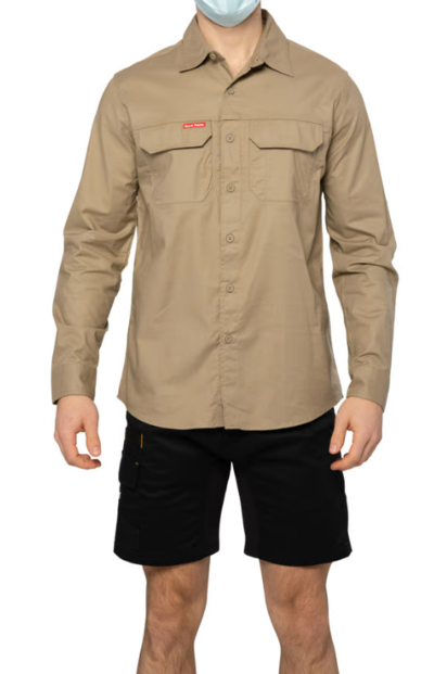 Hard Yakka Flex Ripstop Longsleeve Shirt Khaki $34.99 (RRP $49.99) @ Pivot