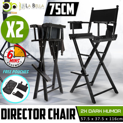 2X Tall Director Chair Artist Professional Makeup Artist Movie Wooden Folding $214.90 (RRP $338) @ eBay AU