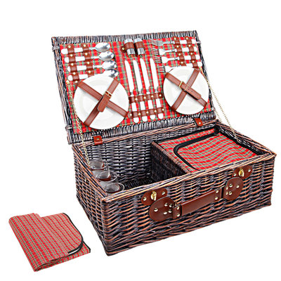 Alfresco 4 Person Picnic Basket with Cooler Bag Red $99 (RRP $192) @ Caravan RV Camping