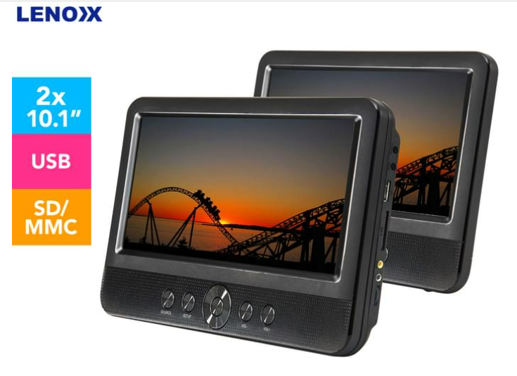 LENOXX 10.1-Inch Twin Portable DVD Player PDVD1030 $169 (RRP $489.95) @ Catch AU