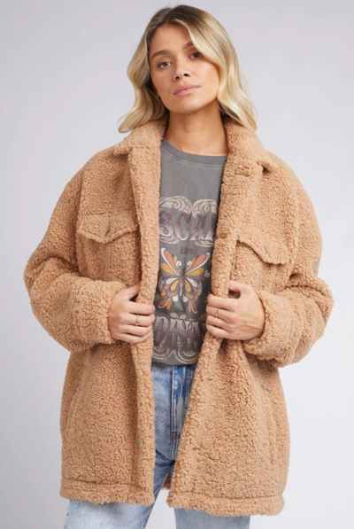 Gemma Teddy Shacket Tan $60 (RRP $119.95) @ Edge Clothing