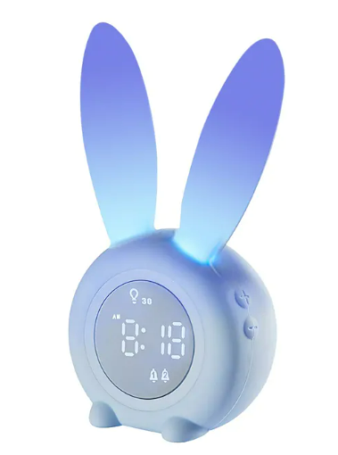 Kids Alarm Clock Bedroom Night Light Blue $51.39 (RRP $102.65) @ Light In The Box