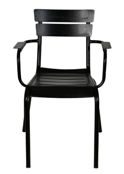 Durafurn Lisbon Commercial Grade Metal Indoor / Outdoor Dining Armchair Black $199 (RRP $359) @ Living Styles