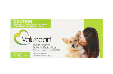 Buy Valuheart Heartworm Tablets For Medium Dogs 11 To 20Kg (Green) Online at best price with free shipping @ Vet Supply