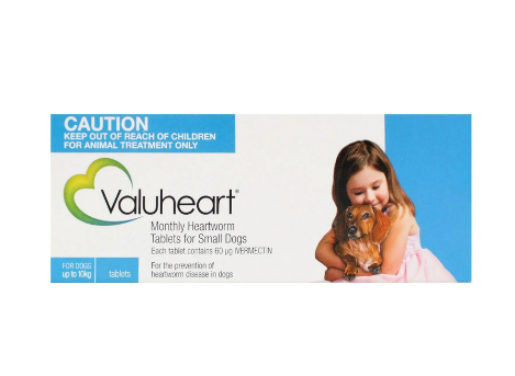 Buy Valuheart Heartworm Tablets For Small Dogs Up To 10Kg (Blue) online at best price with free shipping @ Vet Supply