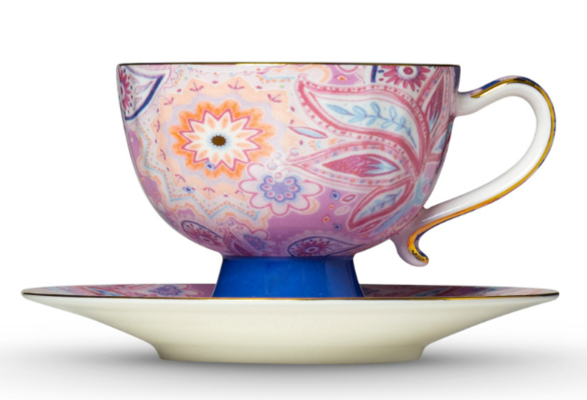 Peace Love and Paisley Cup And Saucer Tall Lilac $20 (RRP $36) @ T2 Tea AU