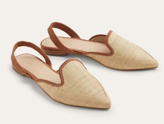 Lily Slingback Flat Sandals Natural/Tan $93.50 (RRP $170) @ Boden Clothing