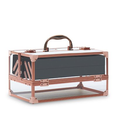 Justine Case Acrylic Makeup Case Rose Gold & Black $23.58 (RRP $65) @ AMR Hair & Beauty