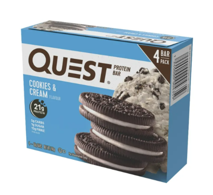 Quest Protein Bar Cookies & Cream 60g X 4 $10.95 (RRP $15.90) @ Chemist Direct