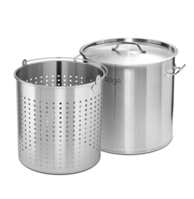 SOGA 98L 18/10 Stainless Steel Stockpot with Perforated Stock pot Basket Pasta Strainer $425.70 (RRP $811.70) @ Hey Hey