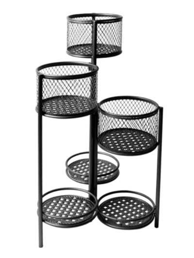 6 Tier Plant Stand Swivel Outdoor Indoor Metal Stands Flower Shelf Rack Garden Black $89.95 (RRP $169) @ Momentous Living