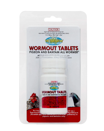 Buy VetaFarm Wormout Tablets for Pigeons and Bantams online at best price with free shipping @ Vet Supply