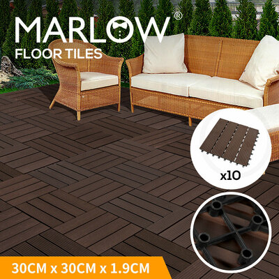 Marlow x10 Floor Tiles Plastic Decking Garden Indoor Outdoor Backyard Home Decor $60.99 (RRP $164.99) @ eBay AU