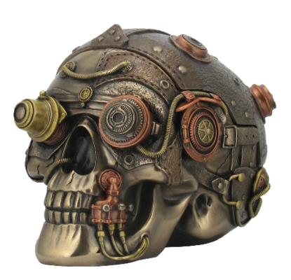 Veronese Cold Cast Bronze Coated Steampunk Statue Trinket Box Skull $105 (RRP $169) @ Living Styles