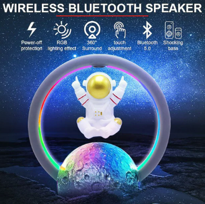 Levitation Astronaut Speaker with 6 Modes Color LED Light 360 Degree Rotation $99.72 (RRP $149.60) @ Mini In The Box