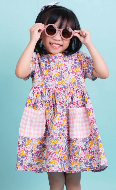 Jacaranda Tree Smock Dress $37.47 (RRP $59.95) @ Oobi