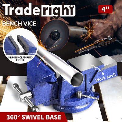 Traderight 4" Bench Vice Clamp Workbench Vise Anvil Swivel Base Jaw Grip 100mm $46.99 (RRP $79.99) @ eBay AU