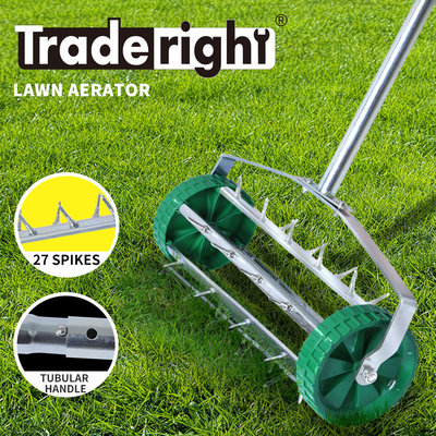 Lawn Aerator Roller Scarifier Rolling Steel Spike Tool Garden Yard Farm Grass $49.99 (RRP $105.99) @ eBay AU