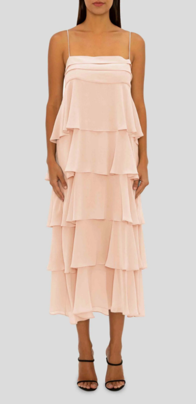 Pink Tiered Maxi Dress $420 (RRP $839) @ Carla Zamapatti