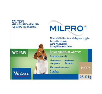 Buy Milpro for Dogs – Allwormer Tablets online at best price @ Vet Supply