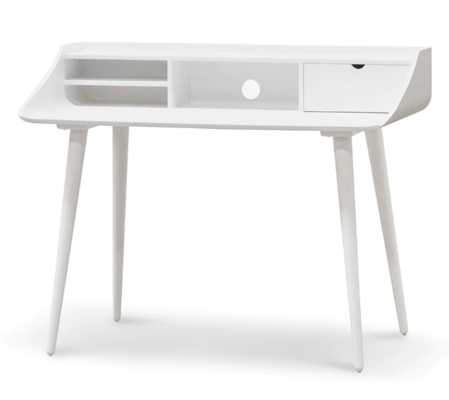 Reyansh Wooden Home Office Desk Full White $594.15 (RRP $895) @ Interior Secrets