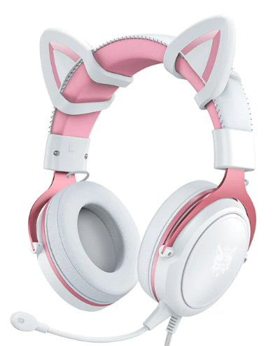 X10 Pink Cute Cat Ears RGB Gaming Headset Pale Pink $72.46 (RRP $108.70) @ Mini In The Box