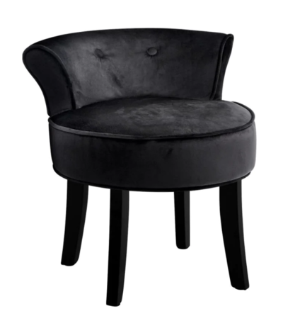 Velvet Vanity Stool Backrest Stools Dressing Table Chair Makeup Bedroom Black $84.98 (RRP $209) @ Momentous Living