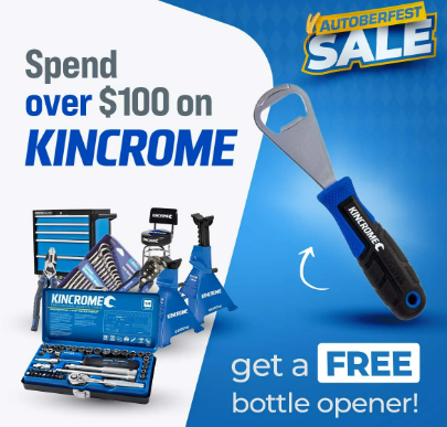 Spend Over $100 On Kincrome & Get a Free Bottle Opener  @ Automotive Superstore