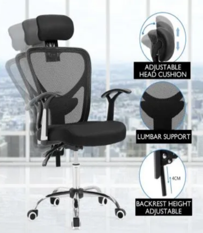 Adjustable Breathable Ergo Mesh Office Computer Chair w/ Lumbar Support Black $139.97 (RRP $299.95) @ Best Deals