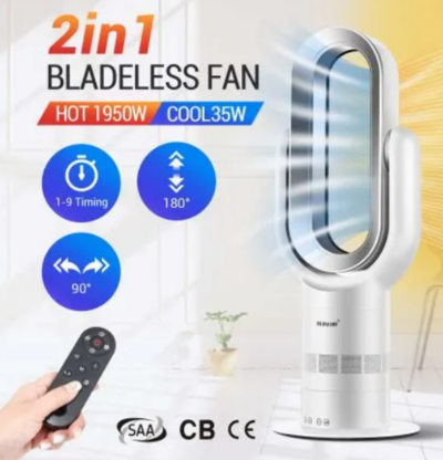 2 In 1 Bladeless Oscillating Fan Heater Cooler with LED Screen and Remote Control $279.97 (RRP $499.95) @ Best Deals