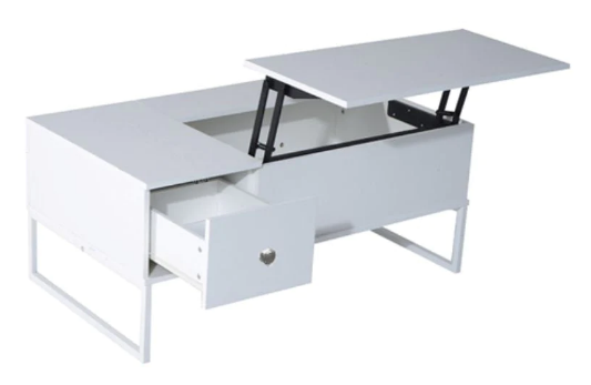 Lift Up White Coffee Table With Storage $326 (RRP $653) @ Kings Warehouse