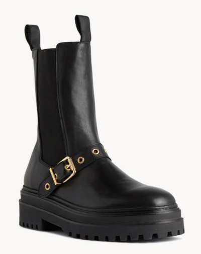 Isabella Anselmi Courtney Combat Boot Black Leather $199.90 (RRP $329.90) @ Merchant1948 AU