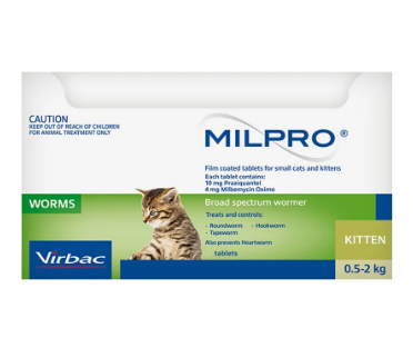 Buy Milpro Allwormer For Cats 0.5 - 2 Kg online at best price with free shipping @ Vet Supply