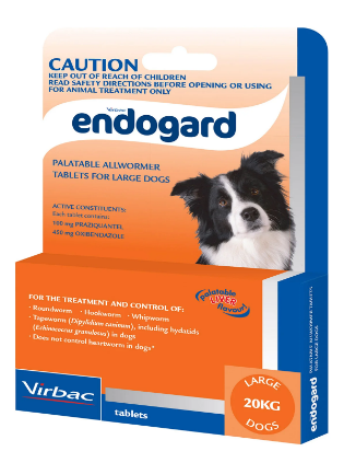 BUY Endogard Allwormer Tablets for Dogs (ORANGE) ONLINE AT BEST PRICE WITH FREE SHIPPING @ Vet Supply