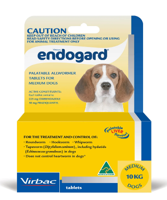 BUY ENDOGARD FOR DOGS FOR MEDIUM DOGS 10KG (YELLOW) ONLINE AT BEST PRICE @ Vet Supply