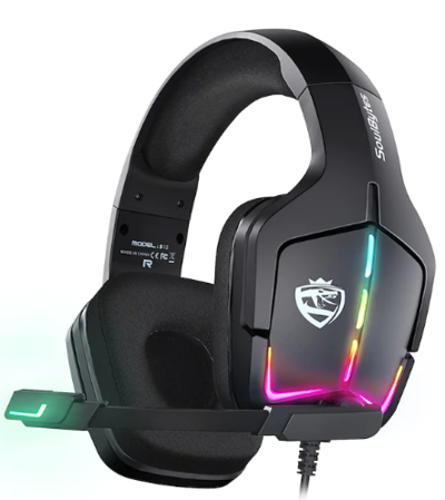 Dynamic RGB LED Effect Gamer Headsets with Microphone Black $72.46 (RRP $108.70) @ Mini In The Box